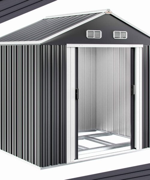 Abri de jardin en métal gris 257x205x177cm