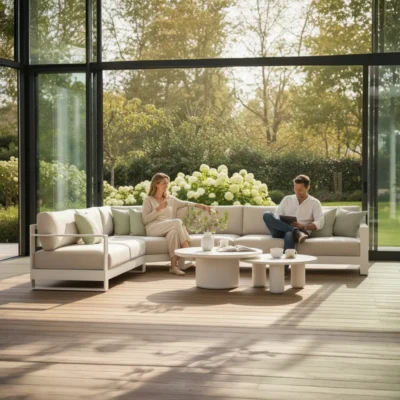 Salon de jardin design modulable aluminium haut de gamme - IRIS COSY