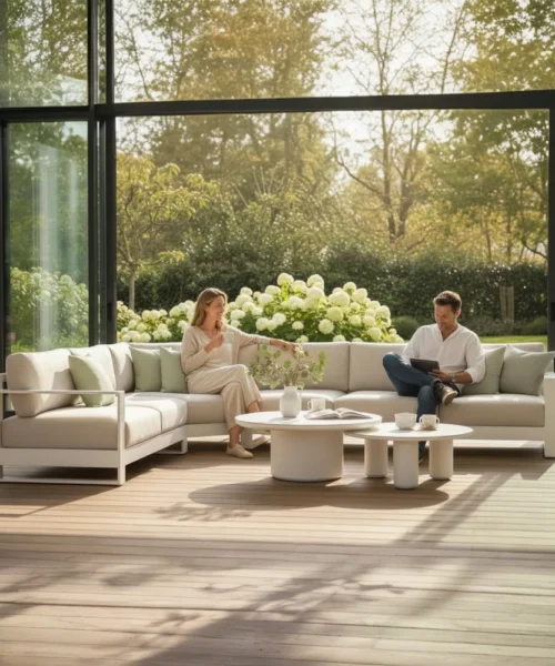 Salon de jardin design modulable aluminium haut de gamme - IRIS COSY
