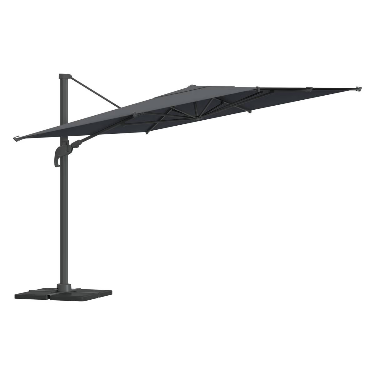 Parasol déporté rectangulaire inclinable MELHIA Anthracite / Graphite 4 x 3 m - Aluminium traité époxy, Acier, Oléfine - Prix Destockage – Image 10