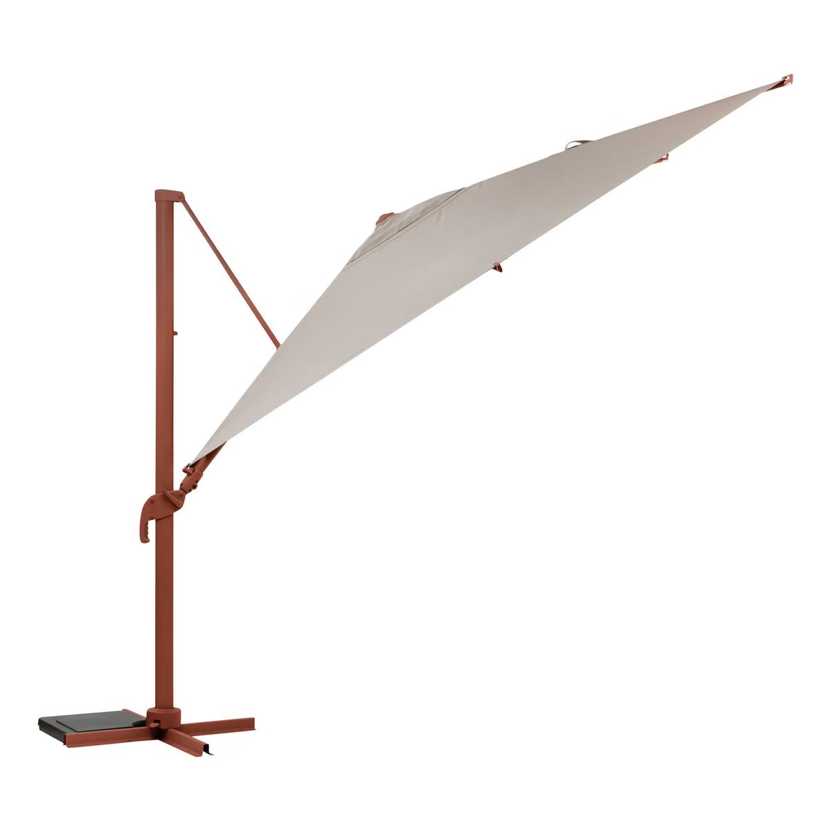 Parasol déporté rectangulaire inclinable MELHIA Lin / Acajou 4 x 3 m - Acier, Aluminium, Oléfine - Prix Destockage – Image 5