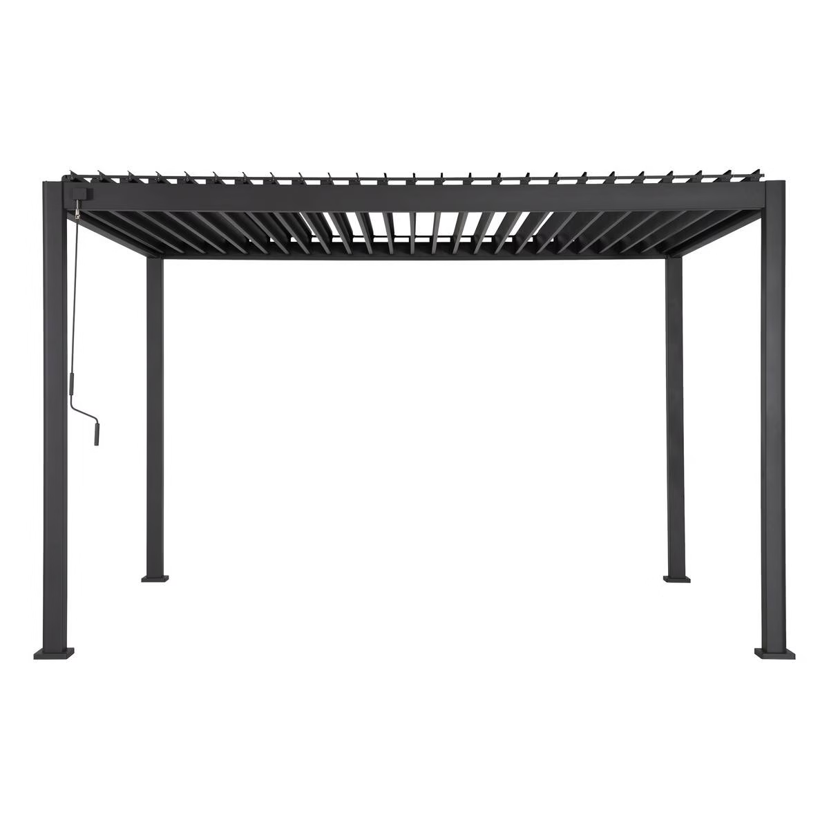 Pergola bioclimatique EVORA Graphite 4 x 3 m - Structure et lames doubles en aluminium – Image 5