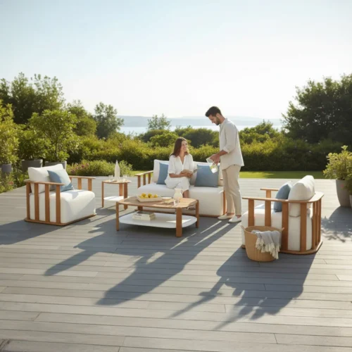 Salon de jardin haut de gamme en teck massif 4 places - ROMA